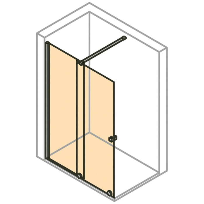 HÜPPE Xtensa pure Walk-In Gleittür mit festem Segment 100 cm, Anschlag links