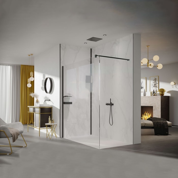 HÜPPE Select+ Walk-In Seitenwand alleinstehend 8 mm, 110 x 200 cm, mit Querbügel