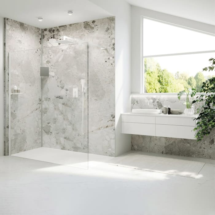 HÜPPE Select+ Walk-In Seitenwand alleinstehend 8 mm, 110 x 200 cm, mit Querbügel