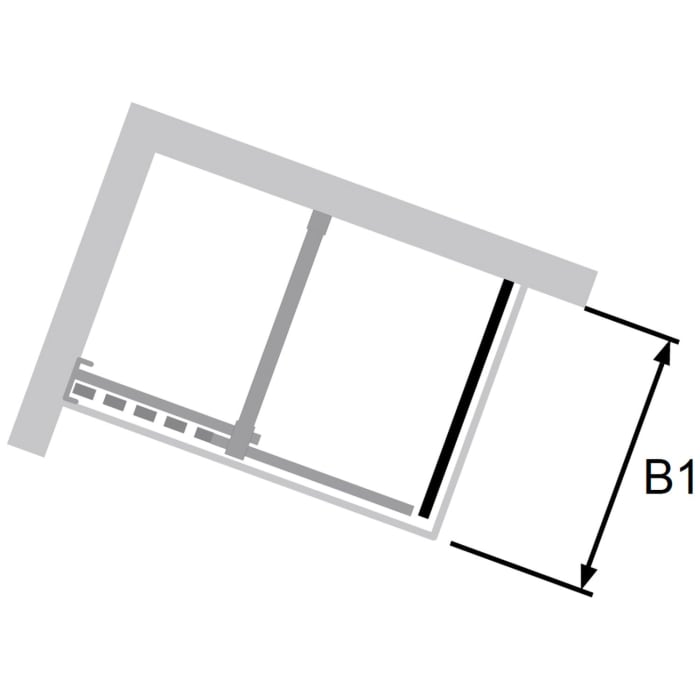 HÜPPE Xtensa pure Seitenwand 80 cm für Walk-In Gleittür