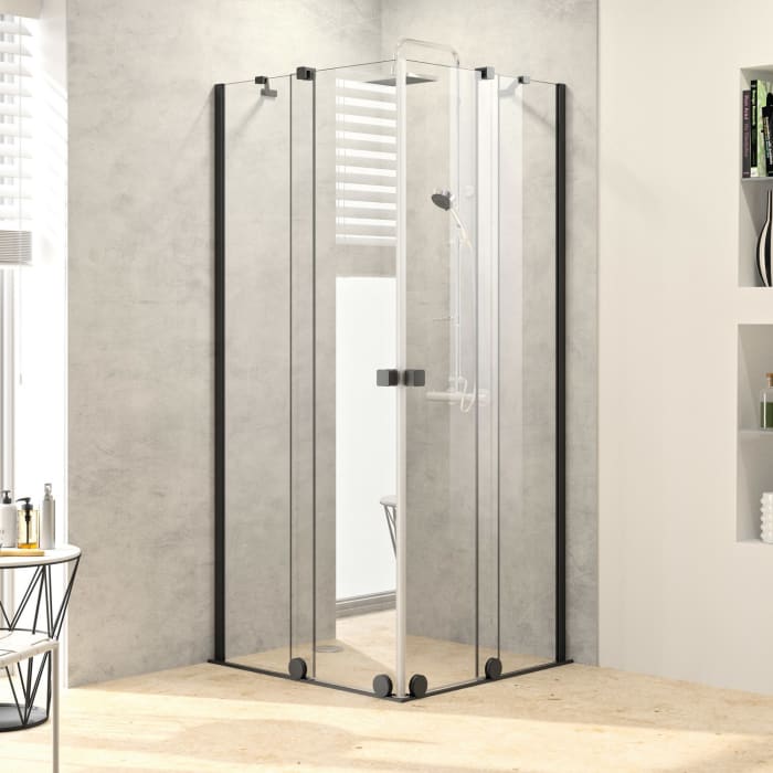 HÜPPE Xtensa pure 4-Eck Gleittüreckeinstieg 2-teilig 80 cm, Rechtsbefestigung