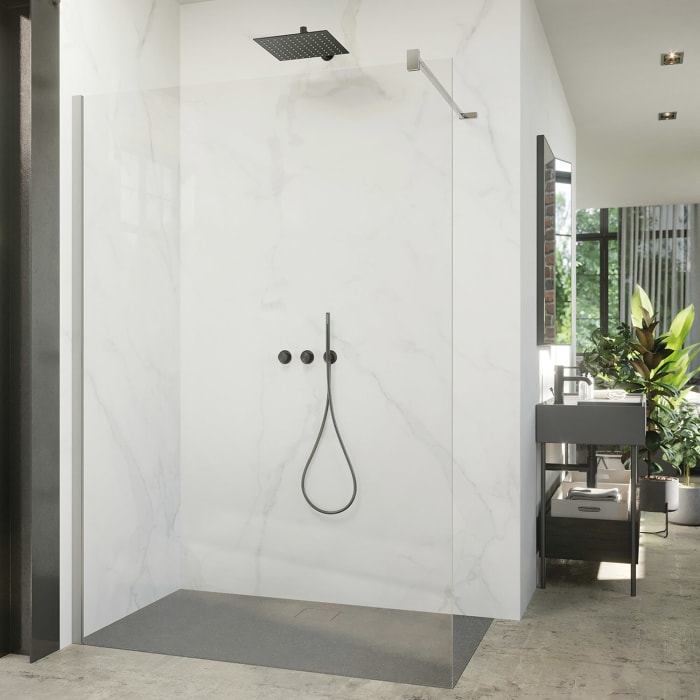 HÜPPE Zomaro 4-Eck Seitenwand alleinstehend 90 x 200 cm, Glas mit Anti-Plaque