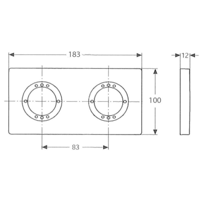 Ideal Standard Archimodule 2-Loch-Rosette, 18,3 x 10 cm