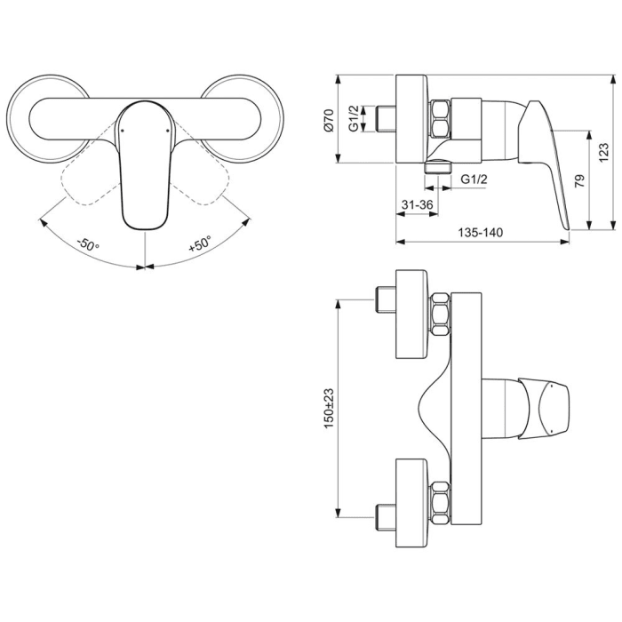 Ideal Standard CeraFlex Einhebel Duscharmatur