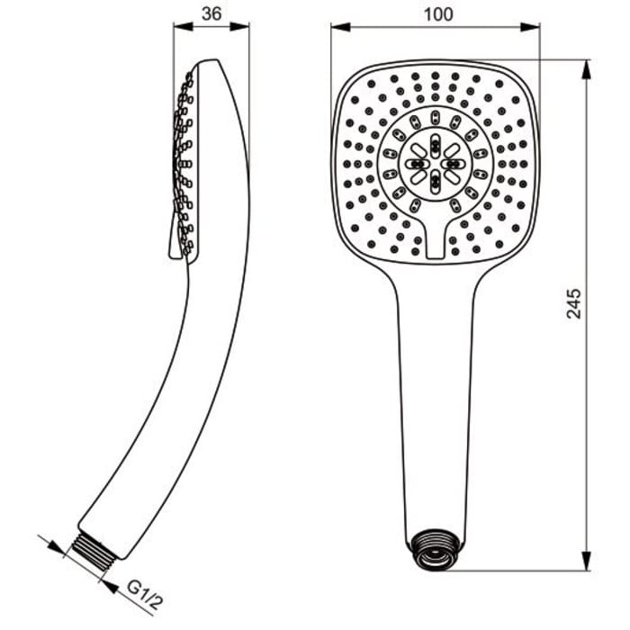 Ideal Standard Idealrain Cube 3-Funktionshandbrause M3