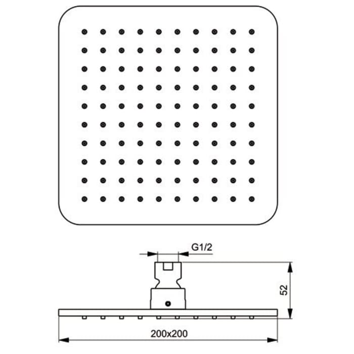 Ideal Standard Idealrain Cube Regenbrause 20 x 20 cm