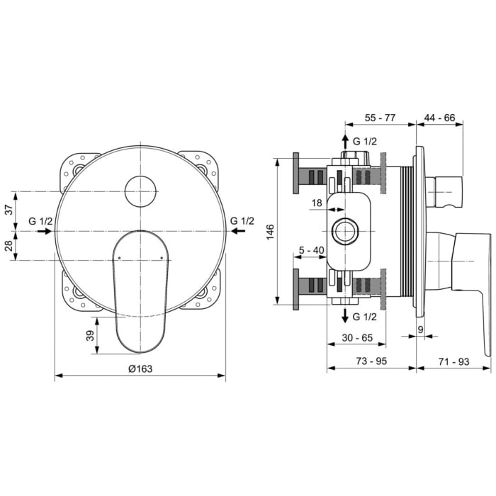 Ideal Standard Cerafine O Einhebel-Badearmatur UP Bausatz 2