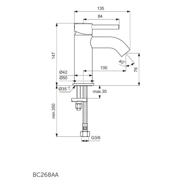 Ideal Standard Ceraline Waschtischarmatur ohne Ablaufgarnitur
