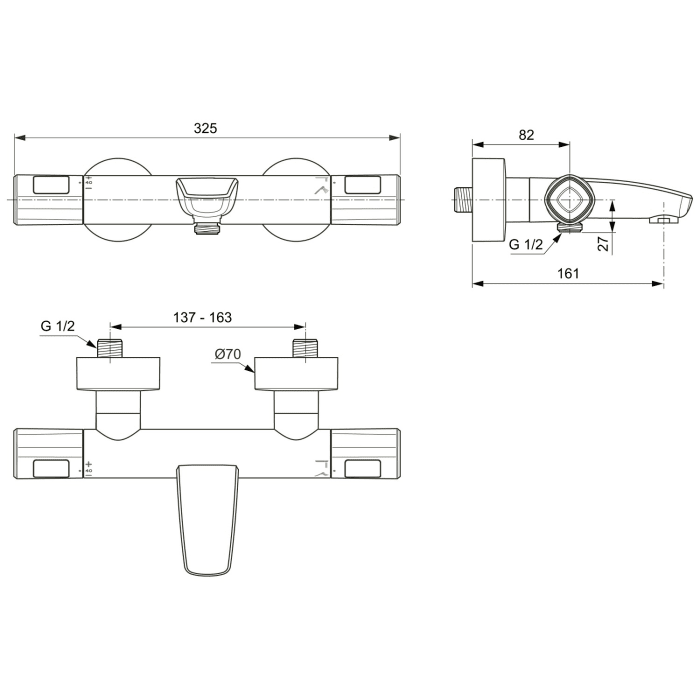 Ideal Standard Ceratherm T100 AP Badethermostat