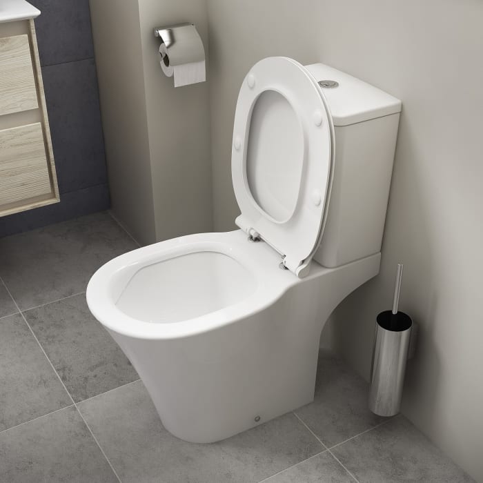 Ideal Standard Connect Air Standtiefspül-WC Kombination AquaBlade, Abgang außen waagerecht