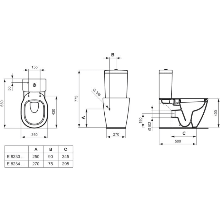 Ideal Standard Connect Standtiefspül-WC für Kombination