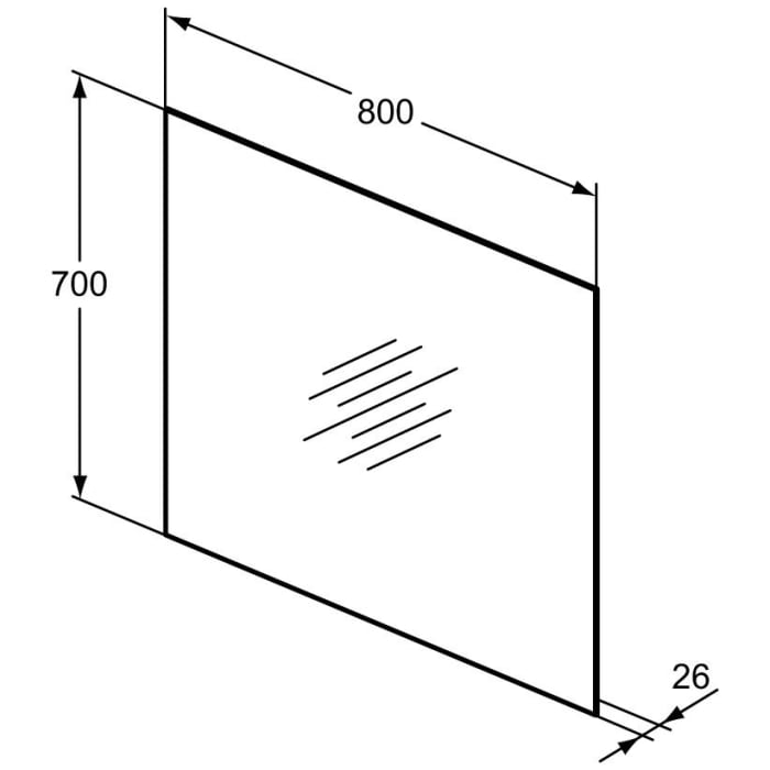 Ideal Standard Badspiegel Mirror & Light mit 4-seitigem Ambientelicht in 80 cm, reversibel
