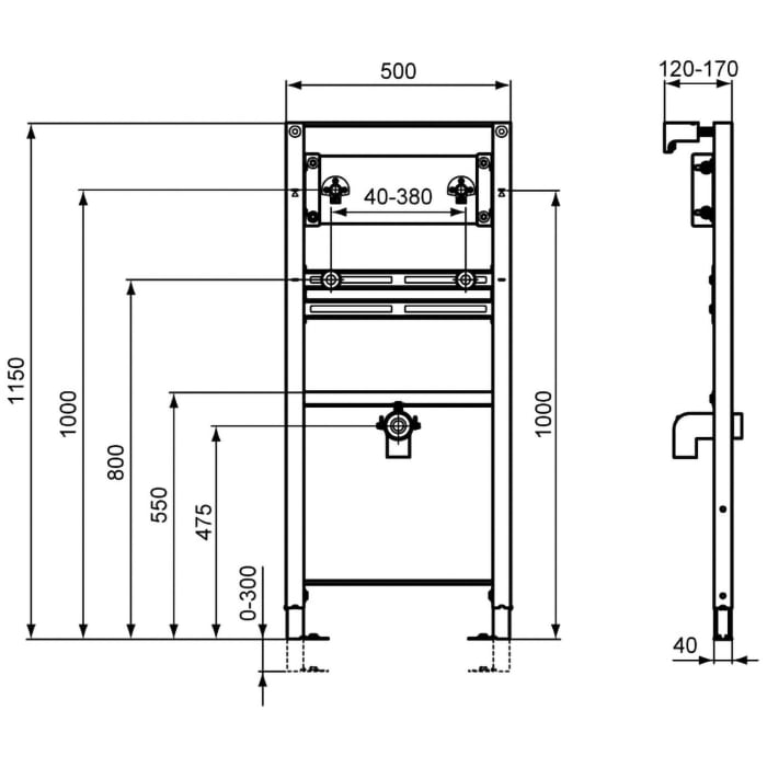 Ideal Standard ProSys Waschtisch-Element Wand Armatur