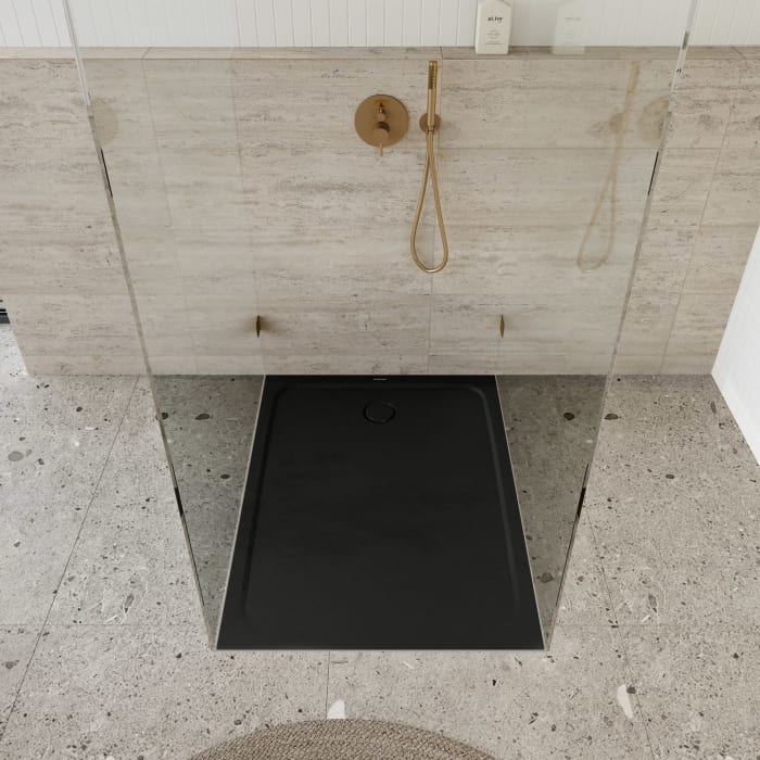 Kaldewei CAYONOPLAN 2256-5 Duschwanne 80 x 100 cm, mit Secure Plus, inkl. Wannenträger extraflach