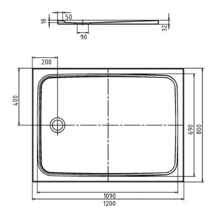 Kaldewei CAYONOPLAN 2262-1 Duschwanne 80 x 120 cm