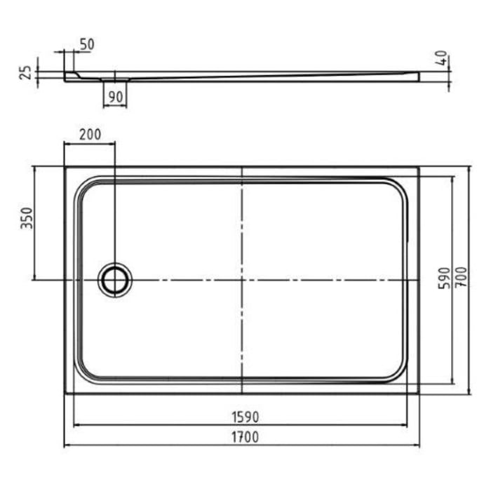 Kaldewei CAYONOPLAN 2278-1 Duschwanne 70 x 170 cm