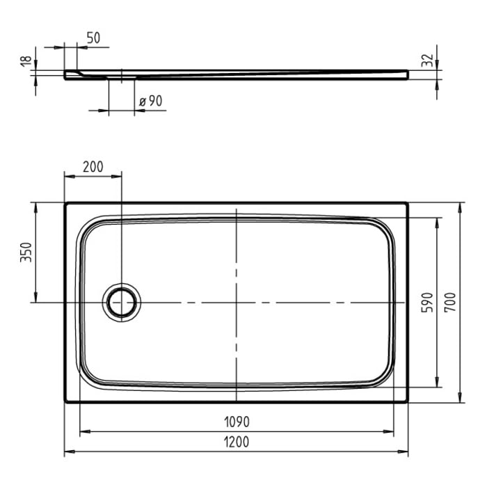Kaldewei CAYONOPLAN 2260-1 Duschwanne 70 x 120 cm