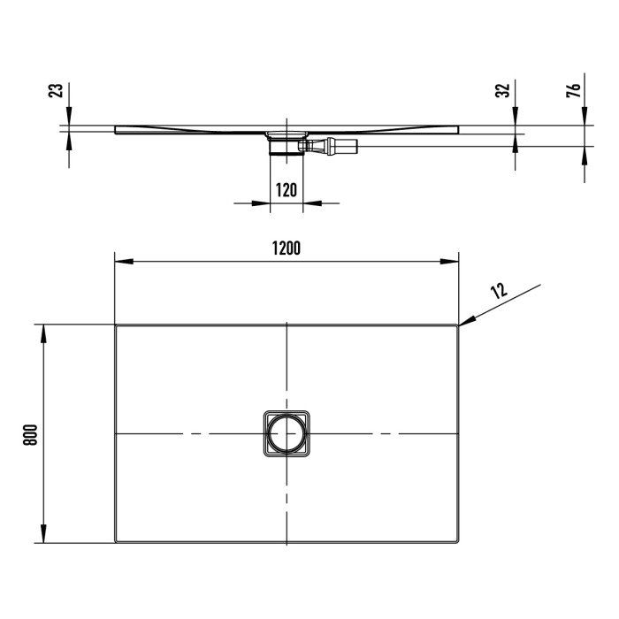 Kaldewei CONOFLAT 782-1 Duschwanne 80 x 120 cm