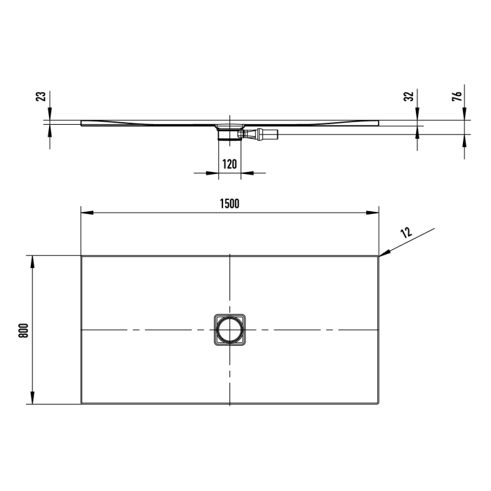 Kaldewei CONOFLAT 855-1 Duschwanne 80 x 150 cm mit Secure Plus