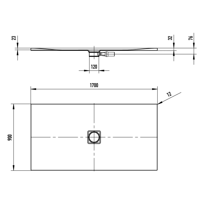 Kaldewei CONOFLAT 863-1 Duschwanne 90 x 170 cm mit Perl-Effekt