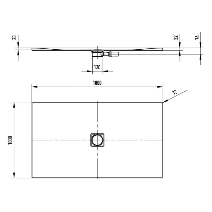 Kaldewei CONOFLAT 867-1 Duschwanne 100 x 180 cm mit Secure Plus
