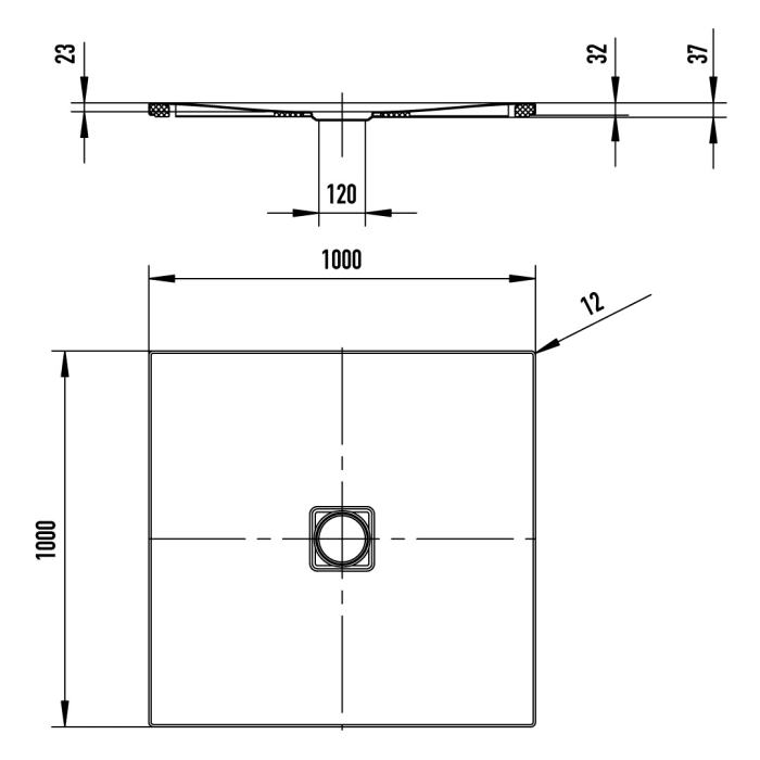 Kaldewei CONOFLAT 786-5 Duschwanne 100 x 100 cm mit Perl-Effekt, inkl. Wannenträger extraflach