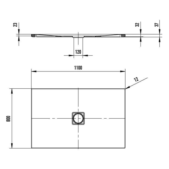 Kaldewei CONOFLAT 787-5 Duschwanne 80 x 110 cm mit Secure Plus, inkl. Wannenträger extraflach
