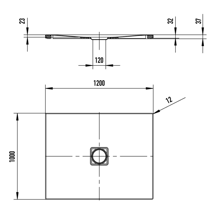 Kaldewei CONOFLAT 789-5 Duschwanne 100 x 120 cm mit Secure Plus, inkl. Wannenträger extraflach