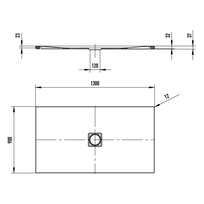 Kaldewei CONOFLAT 792-5 Duschwanne 90 x 130 cm mit Secure Plus, inkl. Wannenträger extraflach