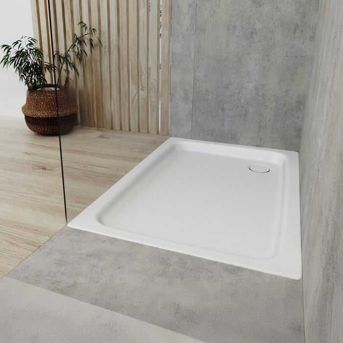 Kaldewei Duschplan 423-2 Duschwanne 70 x 140 x 6,5 cm mit Perl-Effekt und Wannenträger