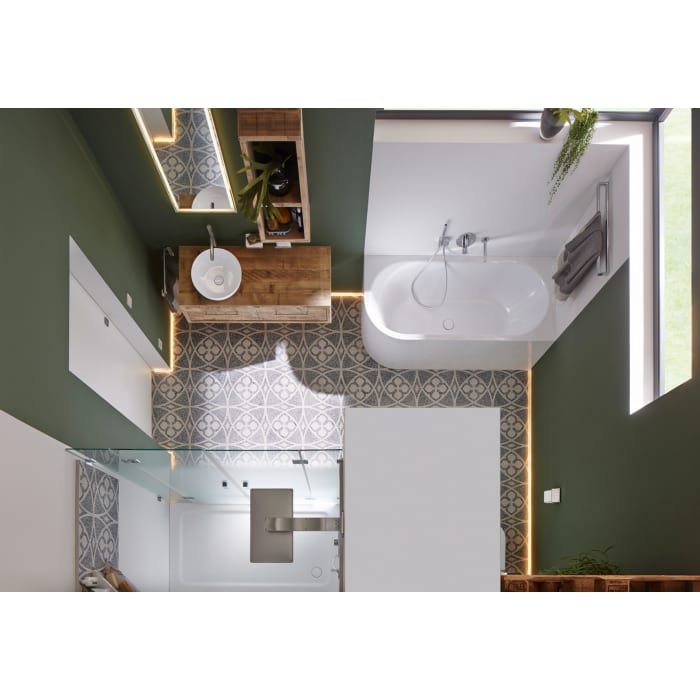 Kaldewei Duschplan 424-2 Duschwanne 70 x 170 x 6,5 cm mit Perl-Effekt und Wannenträger