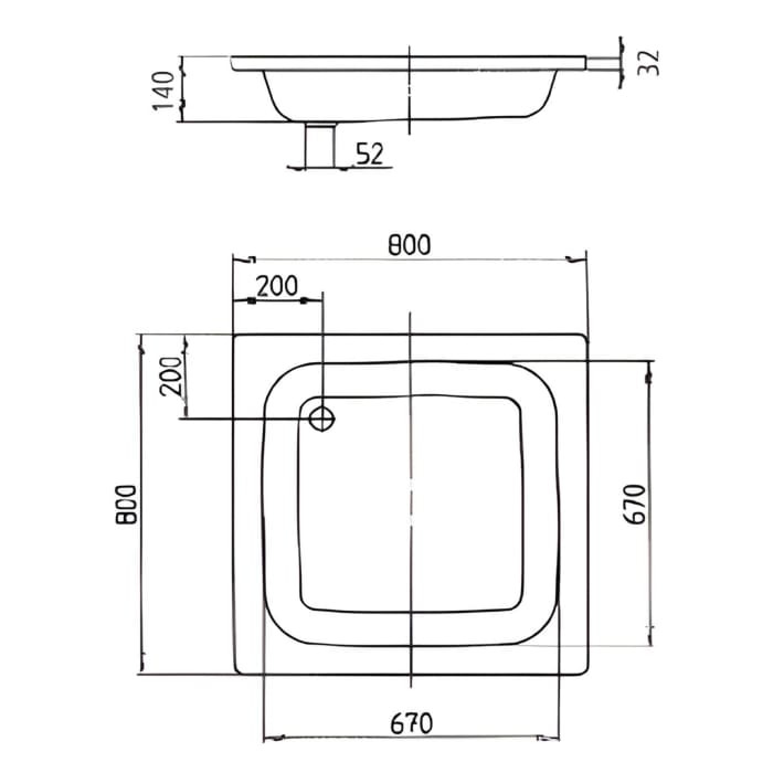 Kaldewei Sanidusch 395 Duschwanne 80 x 80 x 14 cm