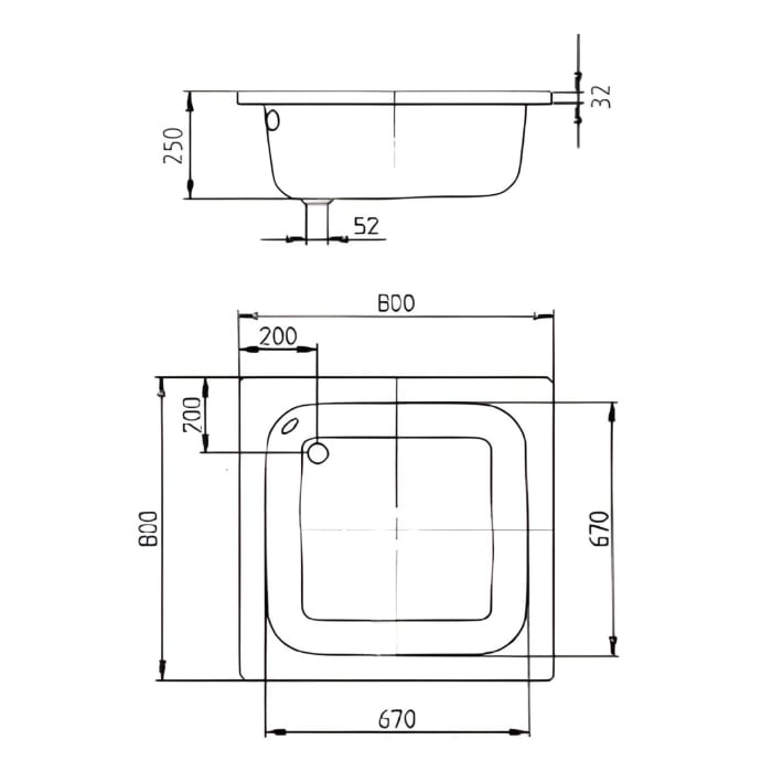Kaldewei Sanidusch 495 Duschwanne 80 x 80 x 25 cm