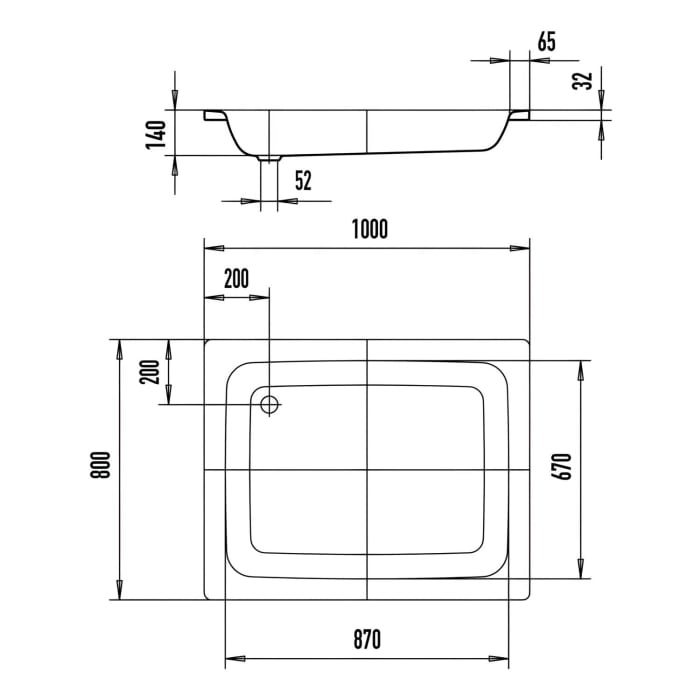Kaldewei Sanidusch 550 Duschwanne 80 x 100 x 14 cm
