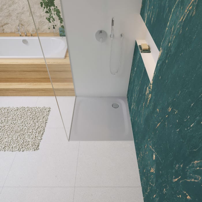 Kaldewei SUPERPLAN CLASSIC 386-2 Duschwanne 80 x 80 cm mit Secure Plus, inkl. Wannenträger