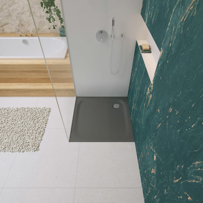 Kaldewei SUPERPLAN CLASSIC 390-2 Duschwanne 90 x 90 cm mit Perl-Effekt, inkl. Wannenträger