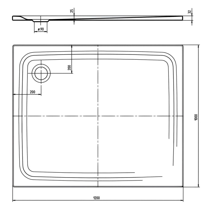 Kaldewei SUPERPLAN CLASSIC 407-1 Duschwanne 100 x 120 cm