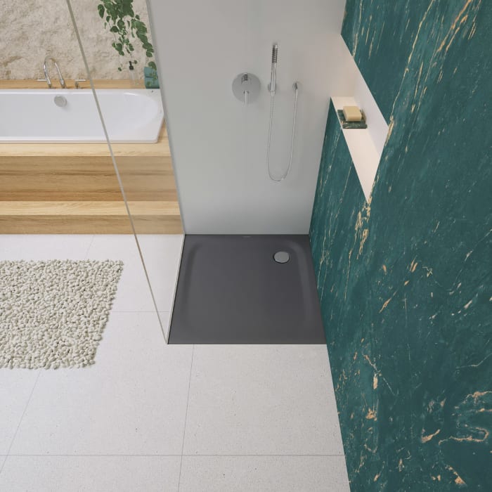 Kaldewei SUPERPLAN CLASSIC 399-5 Duschwanne 120 x 120 cm mit Secure Plus, inkl. Wannenträger extraflach