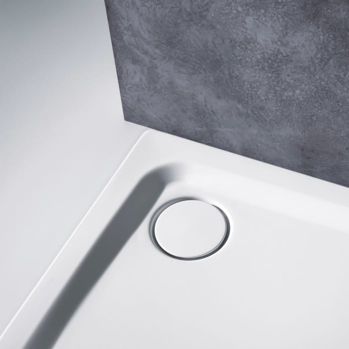 Kaldewei Superplan Plus 482-5 Duschwanne 75 x 120 cm mit Antislip und Perl-Effekt, Wannenträger extraflach