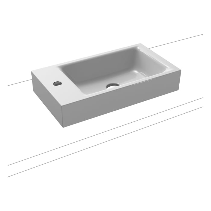 Kaldewei PURO Aufsatz-Handwaschtisch 3166, mit 1 Hahnlochbohrung links, 55 cm