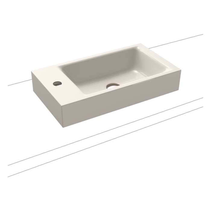 Kaldewei PURO Aufsatz-Handwaschtisch 3166, mit 1 Hahnlochbohrung links, 55 cm