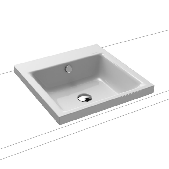Kaldewei PURO Aufsatzwaschtisch 3153 ohne Hahnlochbohrung, 46 cm