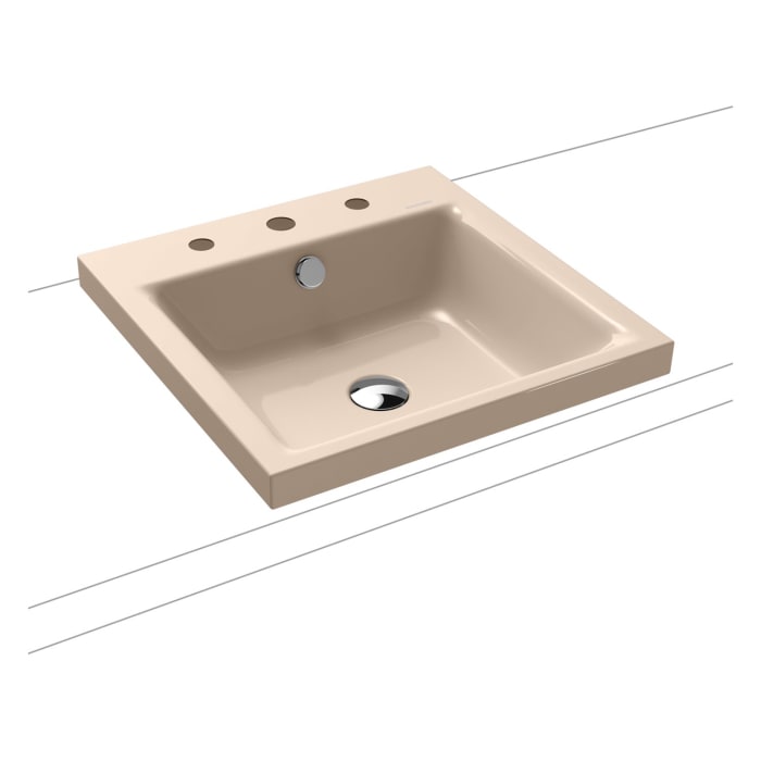 Kaldewei PURO Aufsatzwaschtisch 3153 mit 3 Hahnlochbohrungen, 46 cm