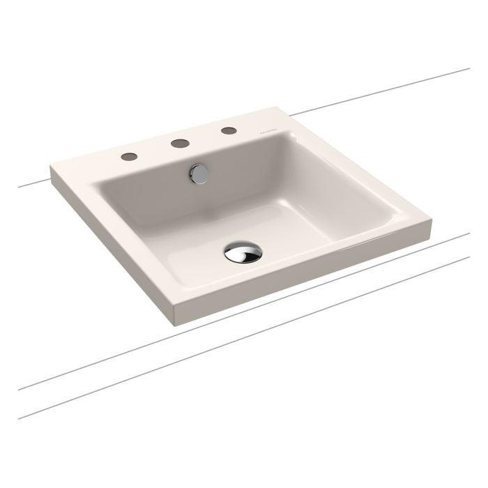 Kaldewei PURO Aufsatzwaschtisch 3153 mit 3 Hahnlochbohrungen, 46 cm