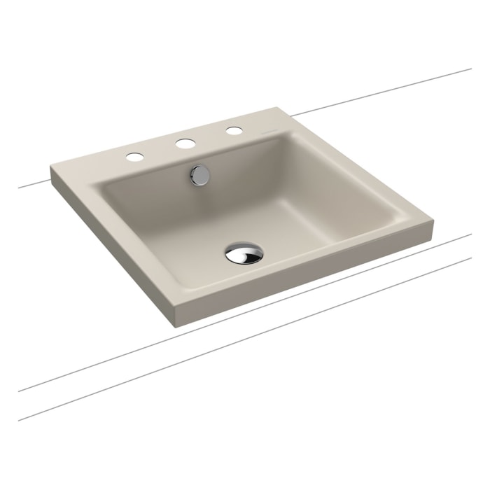 Kaldewei PURO Aufsatzwaschtisch 3153 mit 3 Hahnlochbohrungen, 46 cm