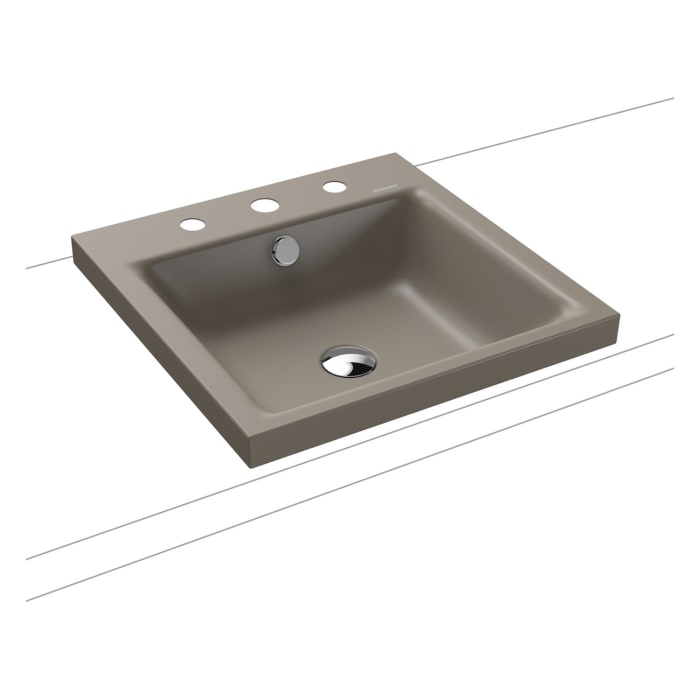 Kaldewei PURO Aufsatzwaschtisch 3153 mit 3 Hahnlochbohrungen, 46 cm