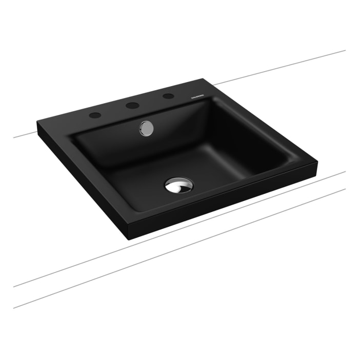 Kaldewei PURO Aufsatzwaschtisch 3153 mit 3 Hahnlochbohrungen, 46 cm