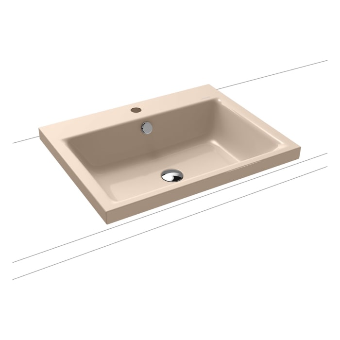 Kaldewei PURO Aufsatzwaschtisch 3154 mit 1 Hahnlochbohrung, 60 cm