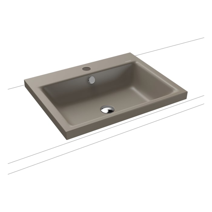 Kaldewei PURO Aufsatzwaschtisch 3154 mit 1 Hahnlochbohrung, 60 cm