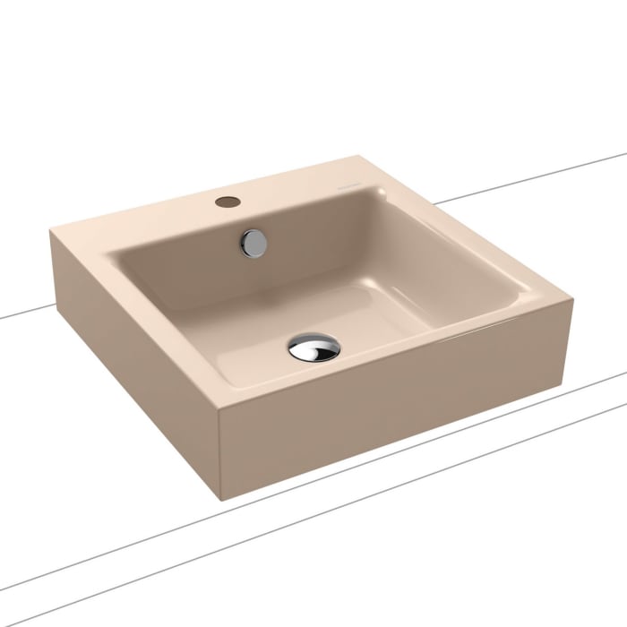 Kaldewei PURO Aufsatzwaschtisch 3156 mit 1 Hahnlochbohrung, 46 cm